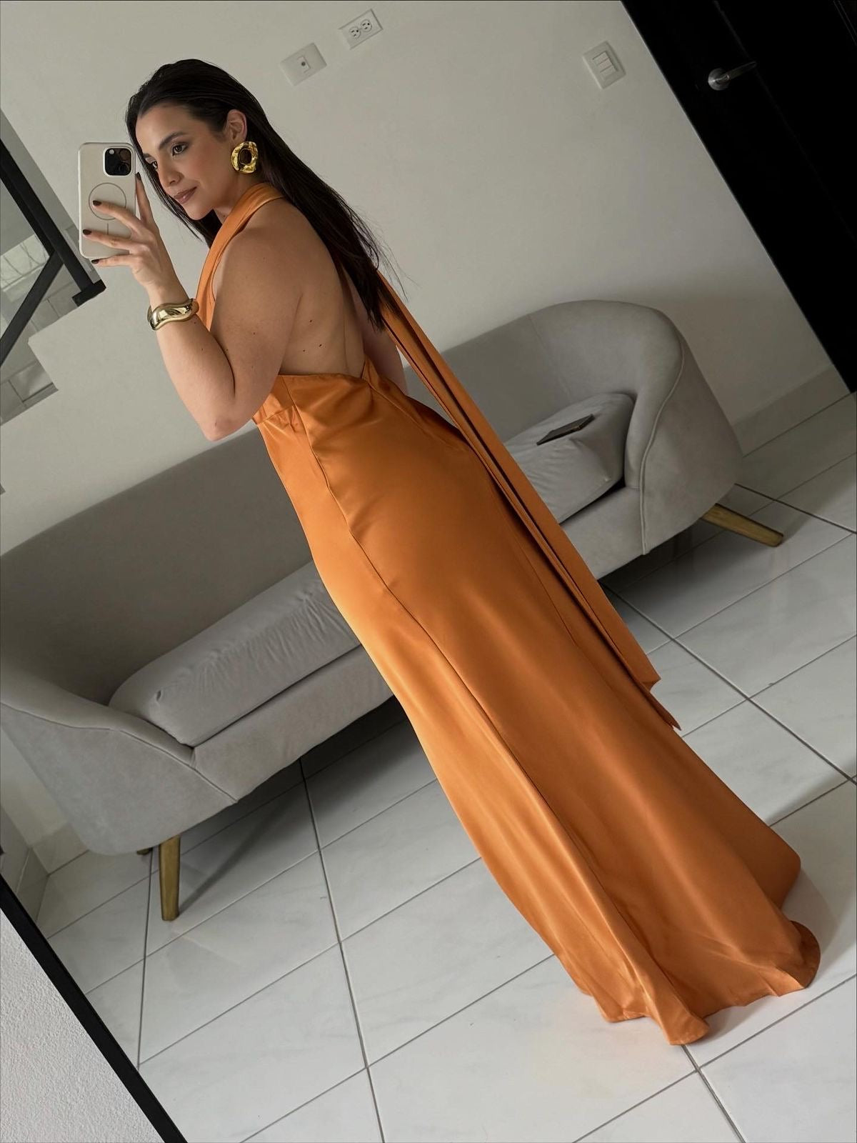 Solid Satin Dress