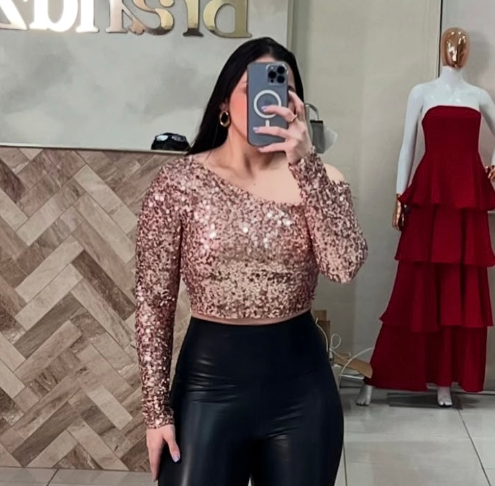 Slim Vertical Top Sequin