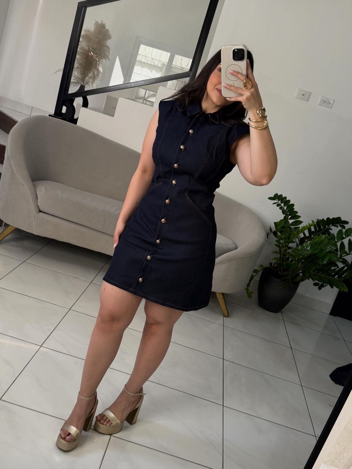 Button Mini Dress