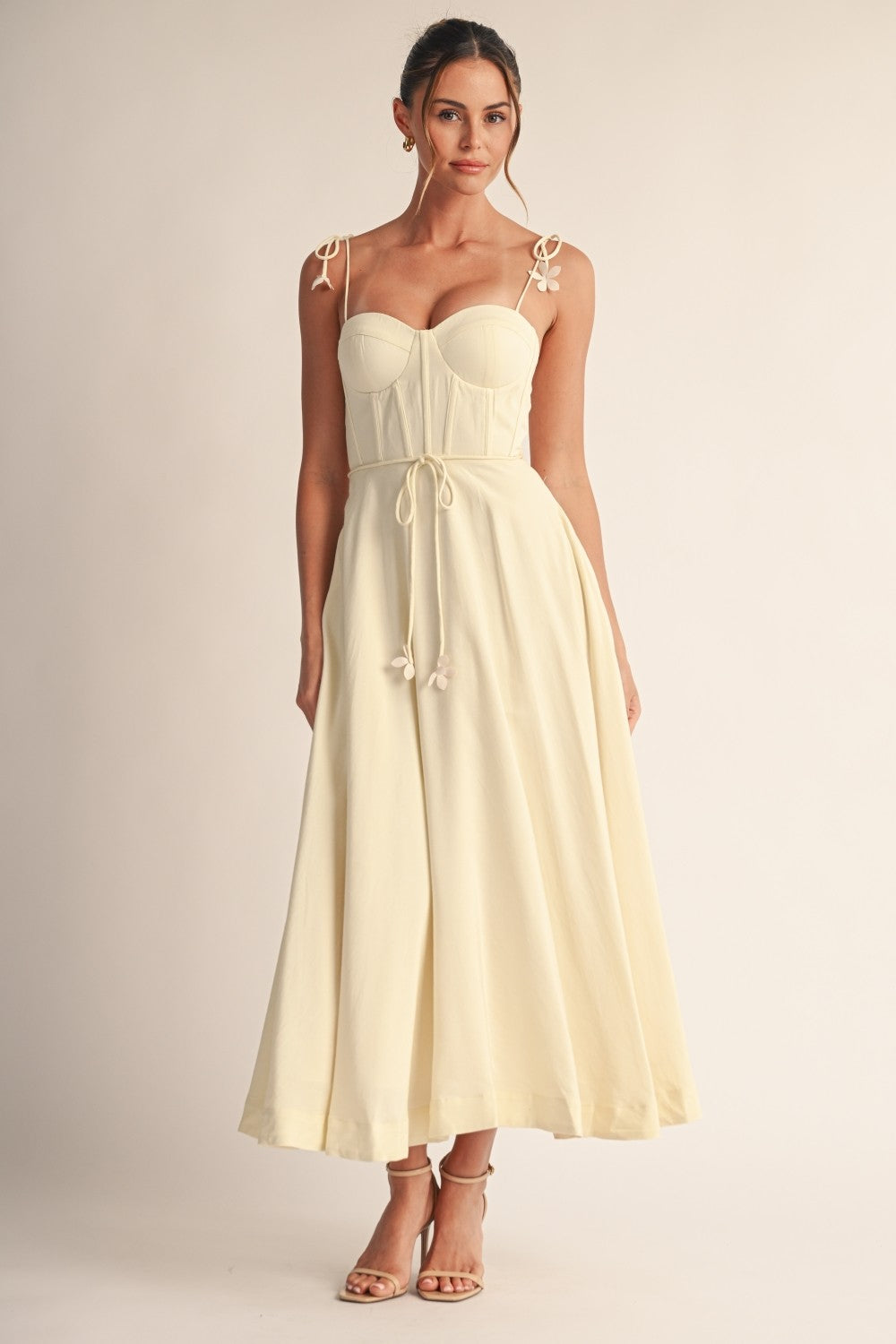 Cream Flowery Dress