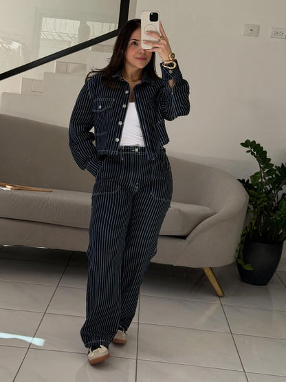Jacket Set Striped