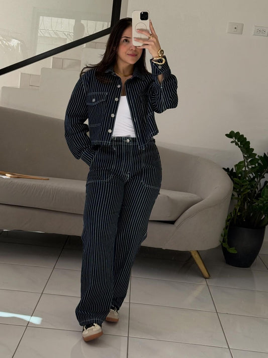 Jacket Set Striped