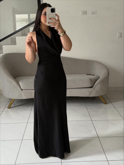 Solid Satin Dress