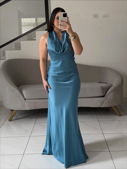 Solid Satin Dress