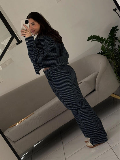 Jacket Set Striped