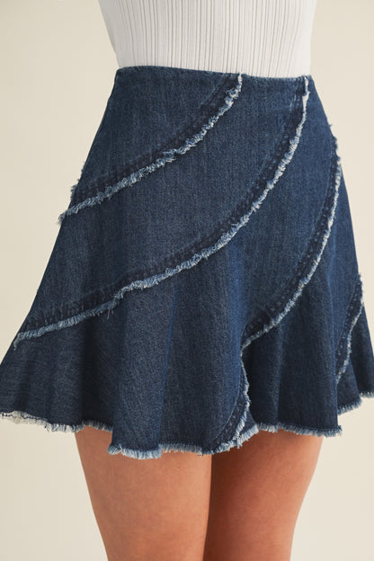 Frayered Denim Skirt