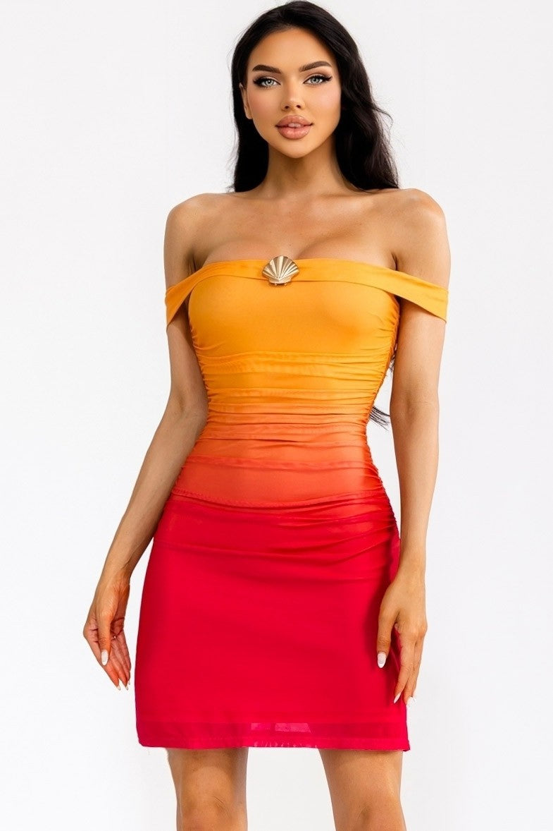 Shell mini dress