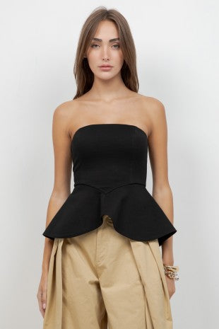 Black Pemplum Top