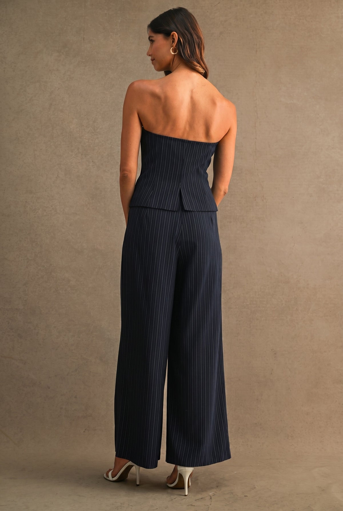 Pin-striped Strapless Set