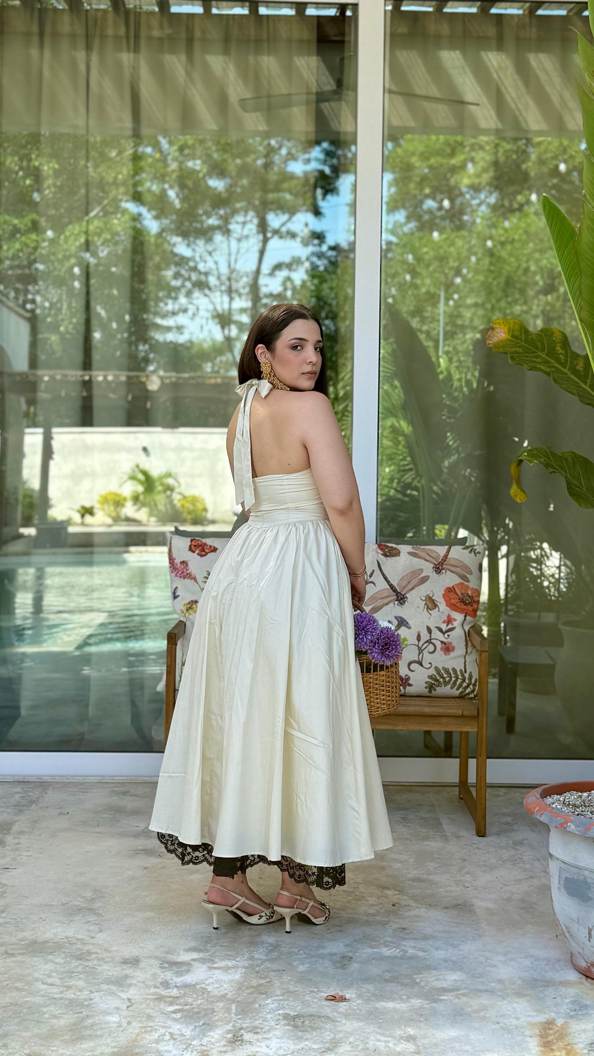 Vestido Halter poplin dress