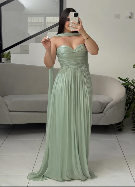 Woven Sage Dress