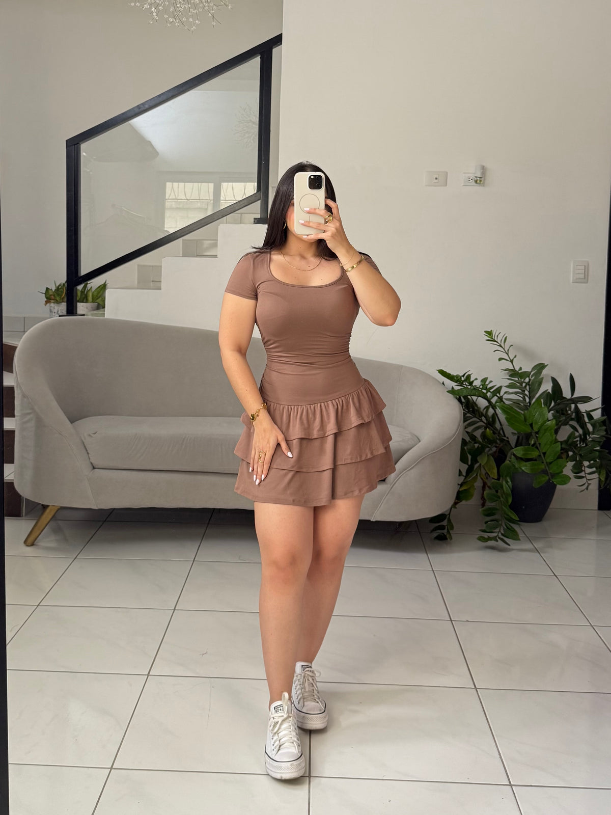 Mini Rufling Dress