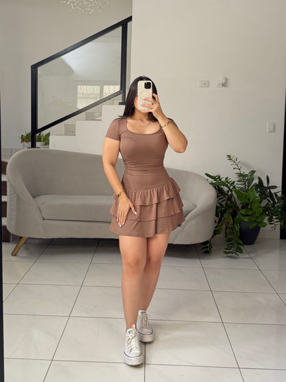 Mini Rufling Dress