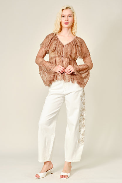 Flowery White Denim