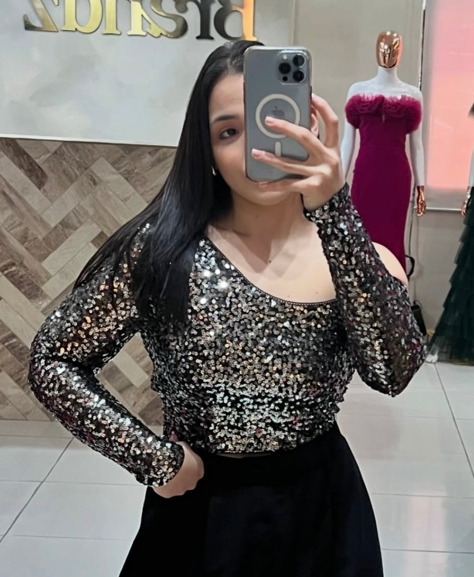 Slim Vertical Top Sequin