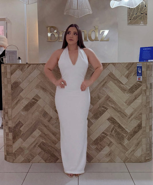 Vestido Pearl Halter Back