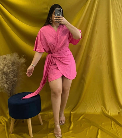 Vestido layered lino
