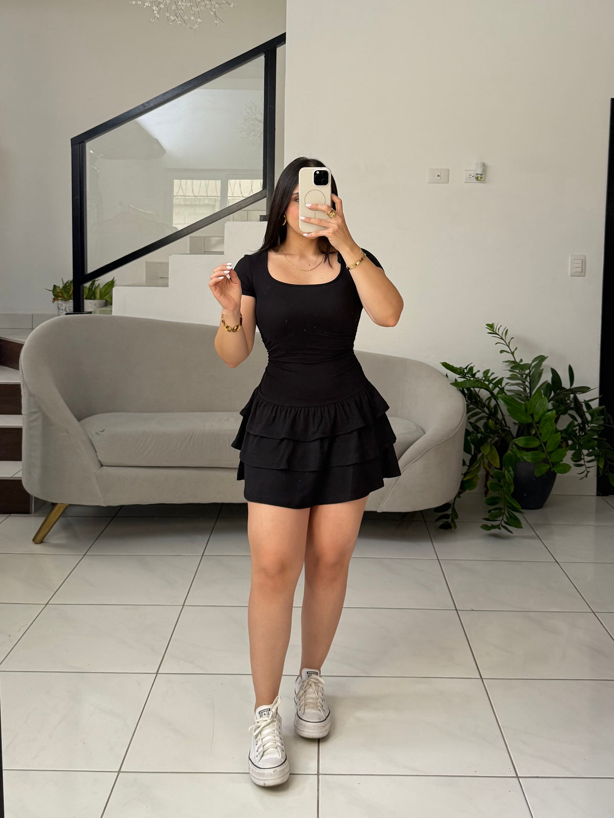 Mini Rufling Dress