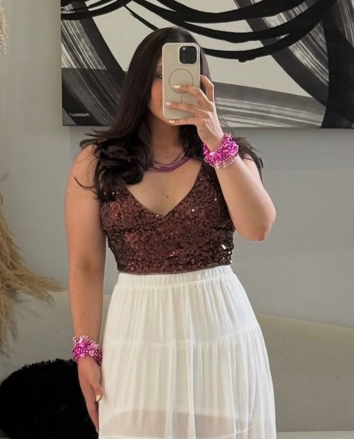 Sequin Strap Top