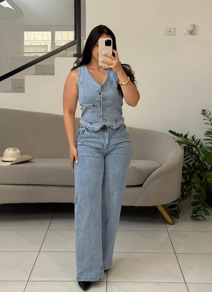 Denim Vest Set