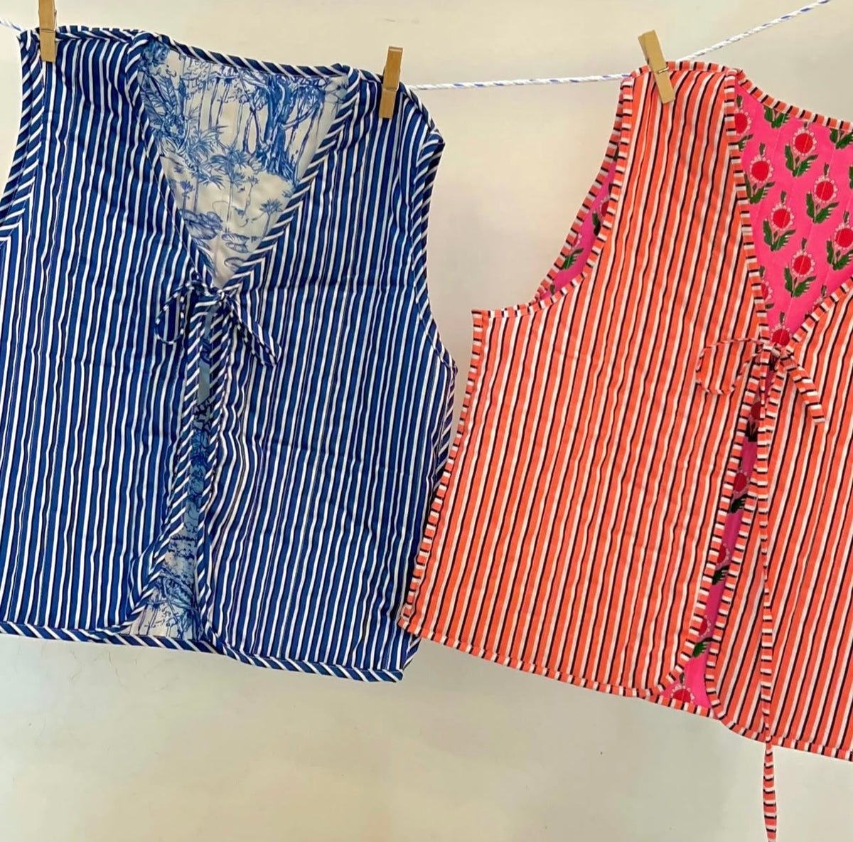 Floral Patterned Tie-Front Vest