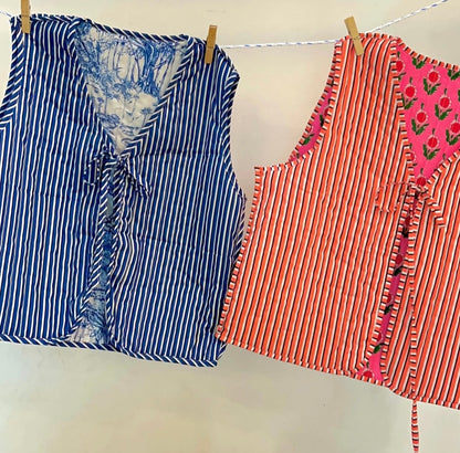 Floral Patterned Tie-Front Vest