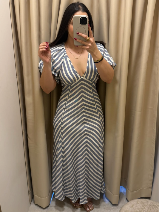 Stripe Puff Dress