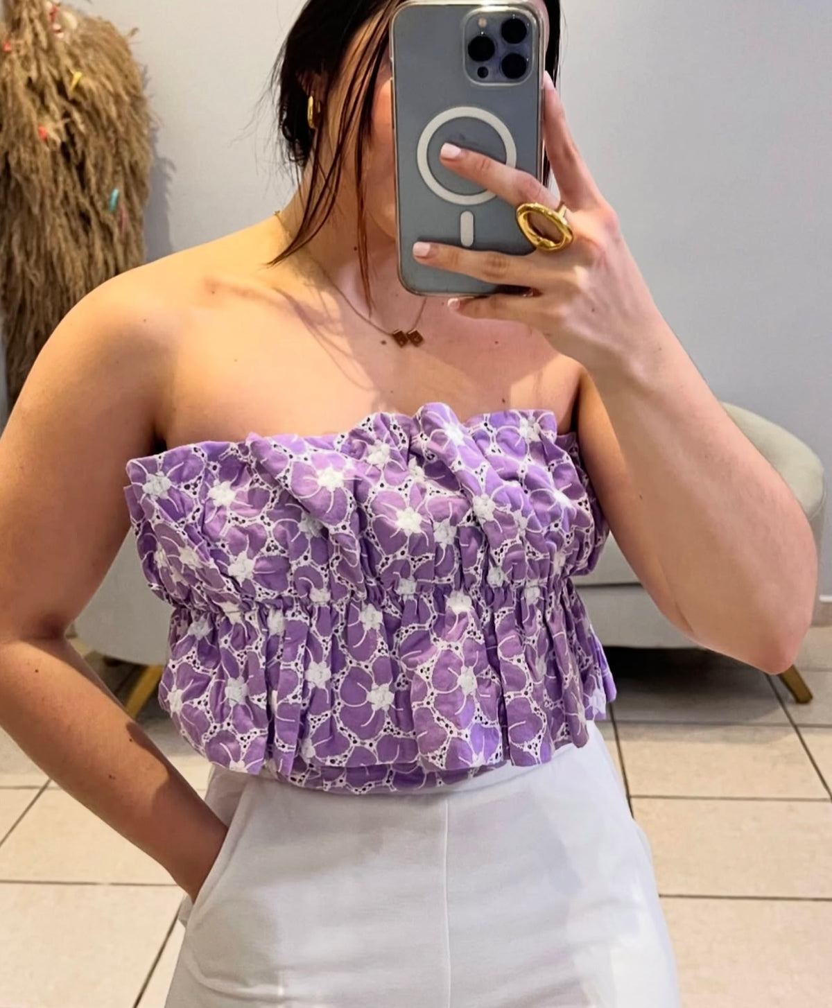 Top Flowery ruffle