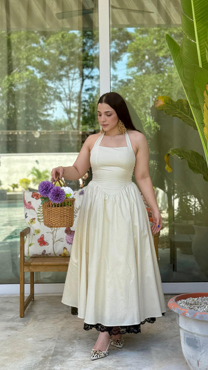 Vestido Halter poplin dress