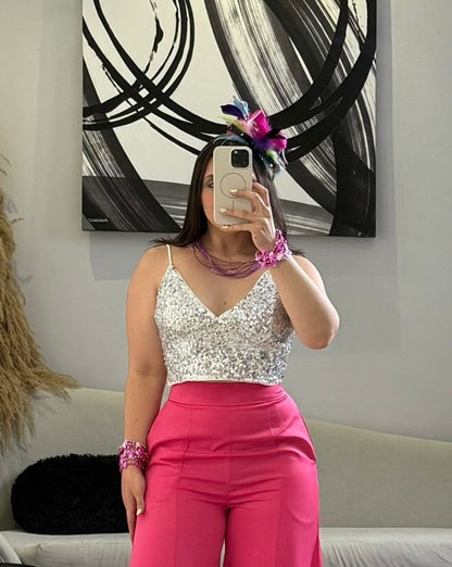 Sequin Strap Top