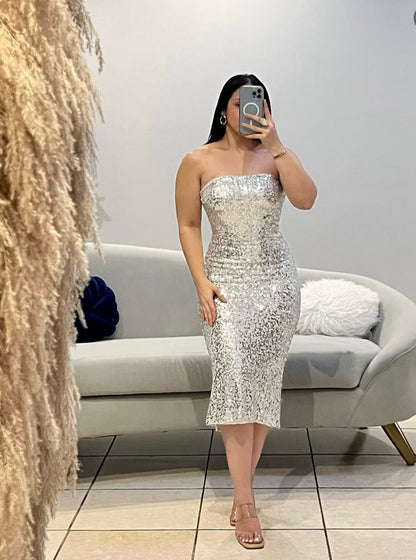Sequin Slim tube dress