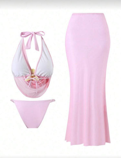 Pink Floral Swimwear