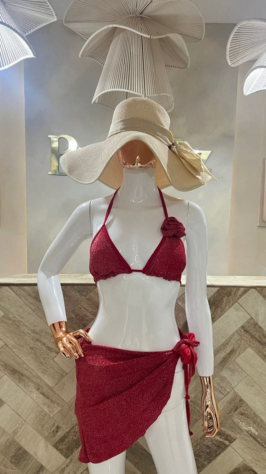 FloralRed Swimwear