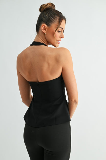 Sculpted V Halter Top