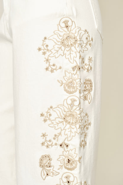 Flowery White Denim