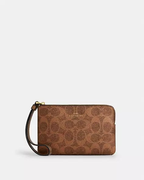 Coach corner zip wristlet