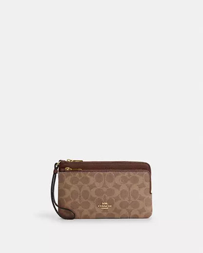 Coach double zip wallet