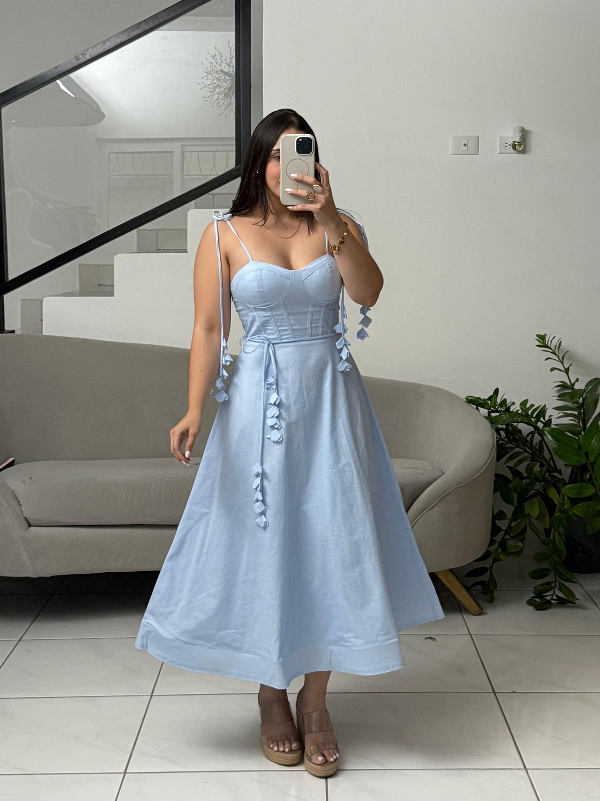 Linen Flowery Corset dress
