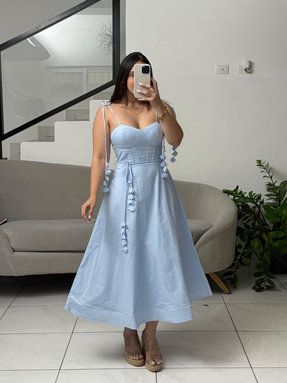 Linen Flowery Corset dress