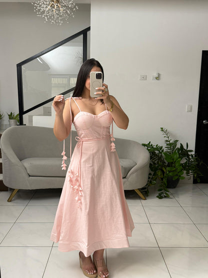 Linen Flowery Corset dress