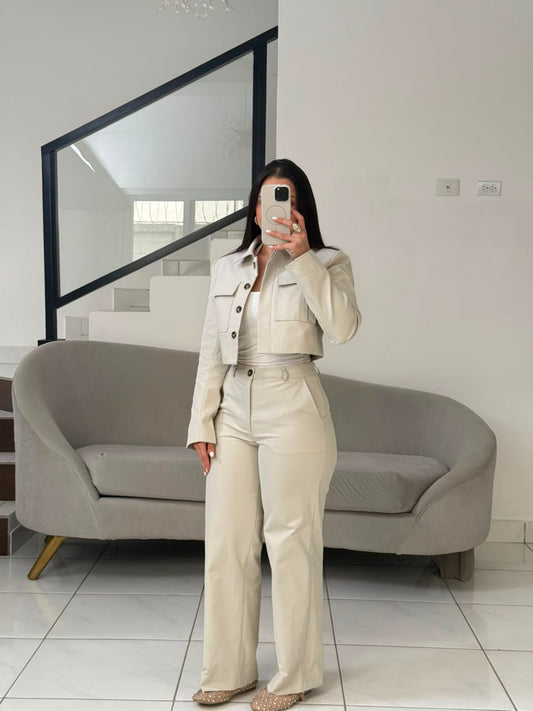 Nude Cropped Set