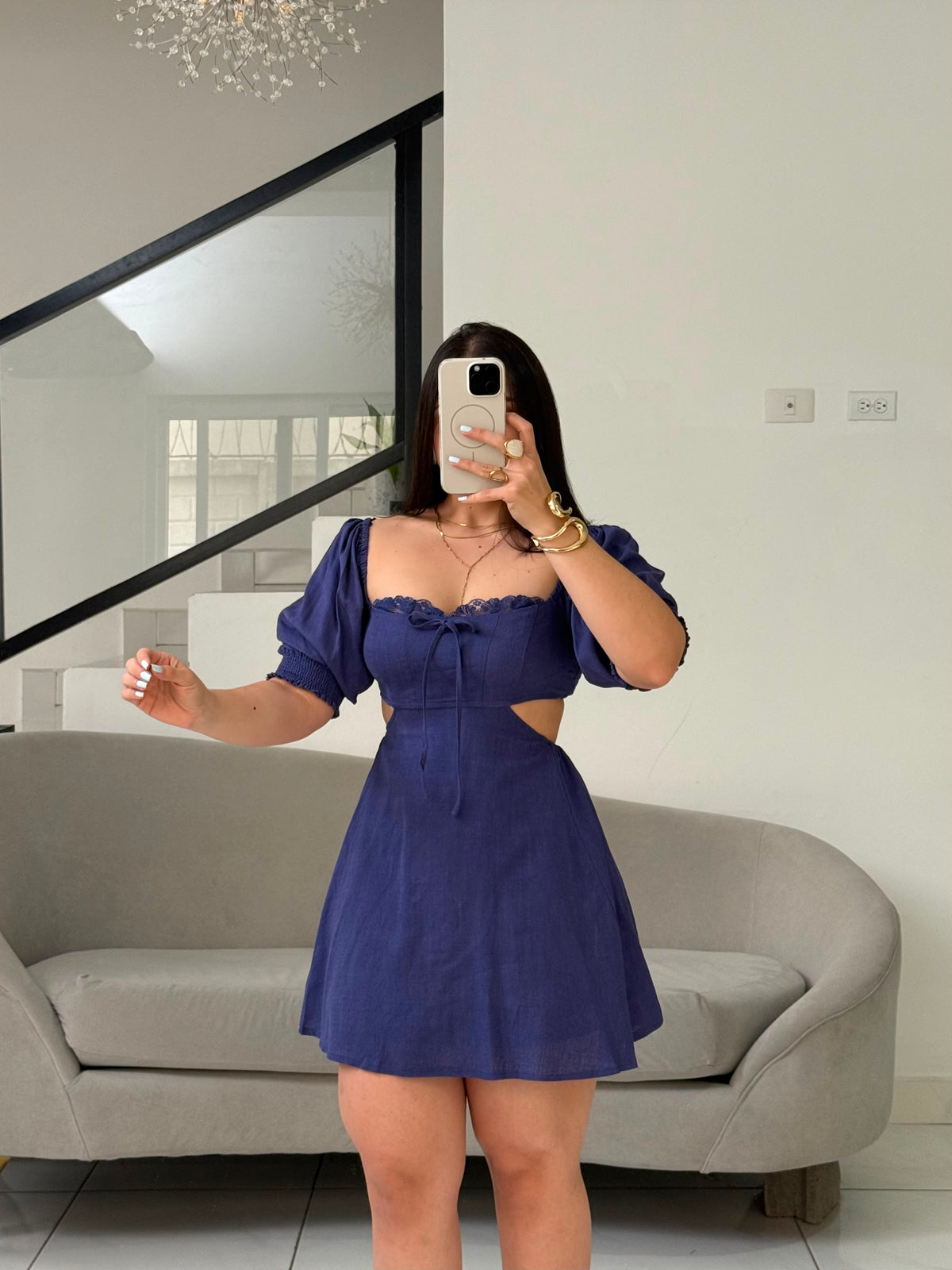 Linen Puff Dress