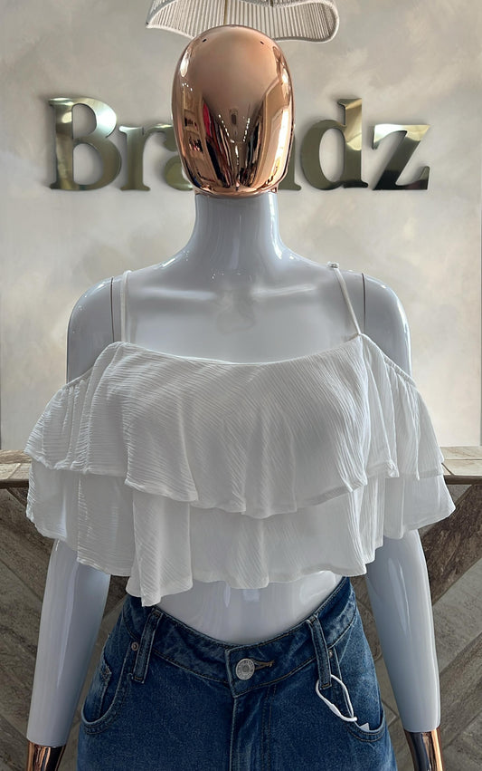Top corto ruffle