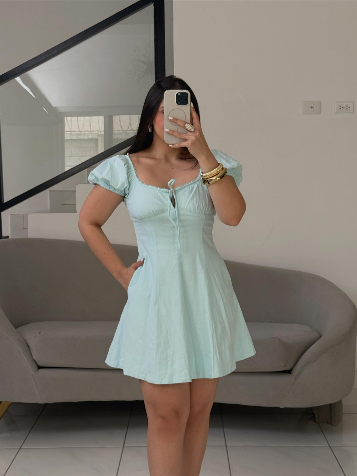 Mint Linen Dress