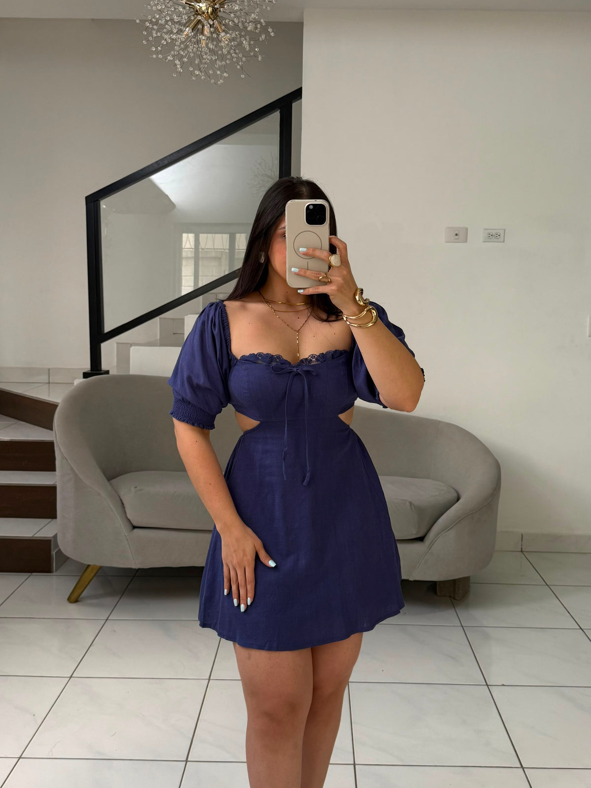 Linen Puff Dress