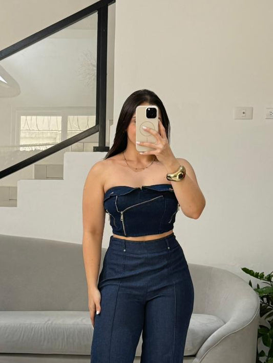 Zip Blu top