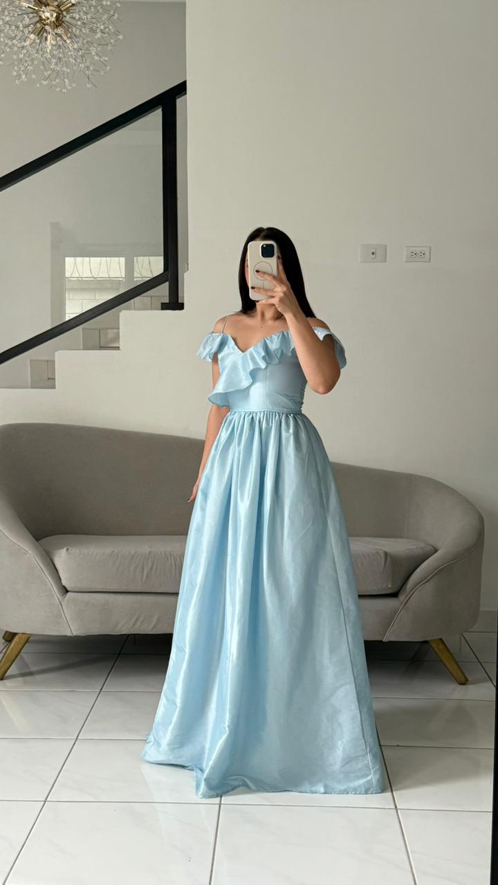 Ruffle Tafetta Dress