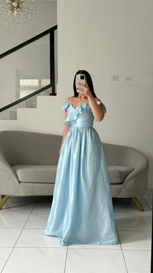 Ruffle Tafetta Dress