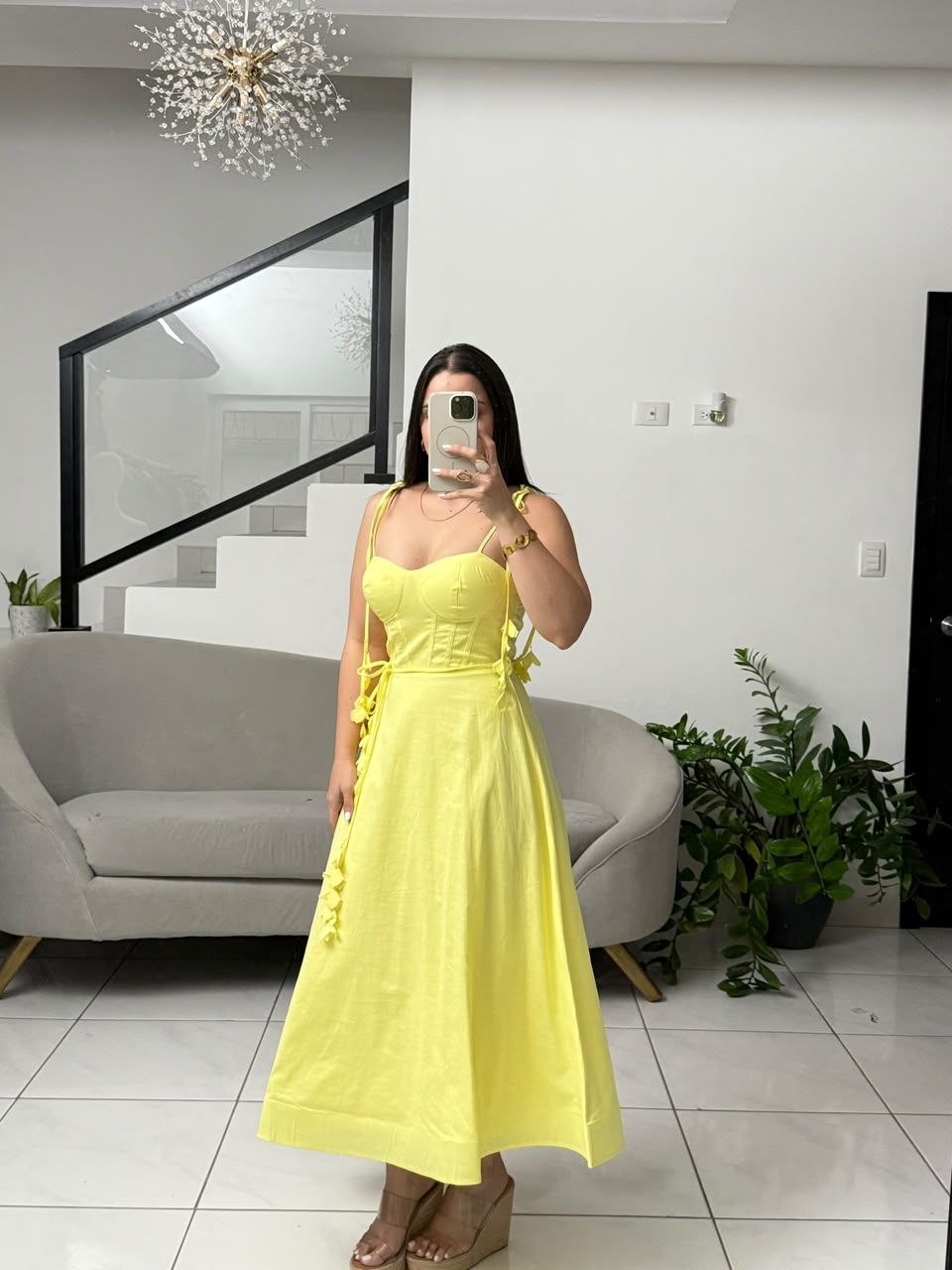 Linen Flowery Corset dress