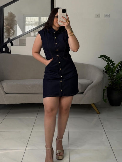Button Mini Dress